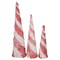 Northlight LED Lighted Snowy Candy Cane Striped Christmas Cone Trees - 3.25' - Set of 3